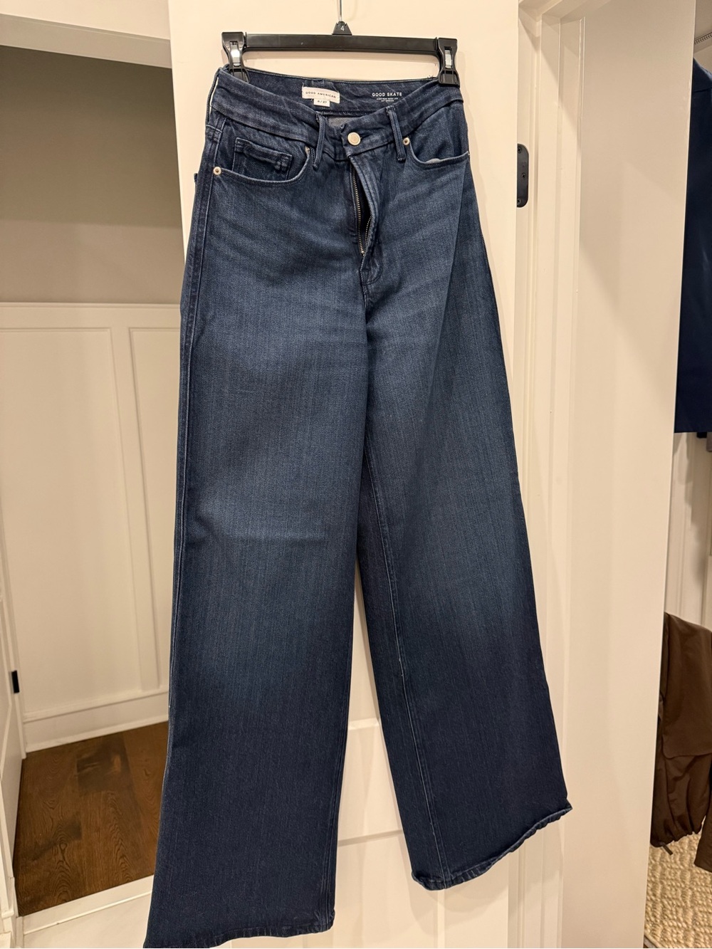Good American Dark Blue Wide-Leg Jeans